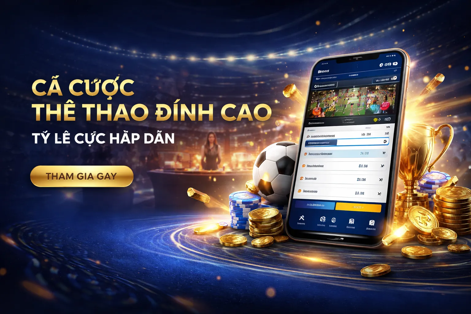 Hình ảnh cá cược bóng đá sôi động tại TR88